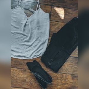 Naked Zebra grey back detail tank top